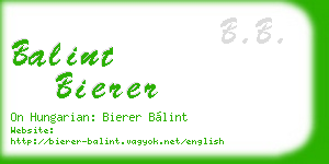 balint bierer business card