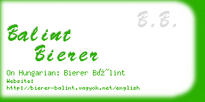 balint bierer business card